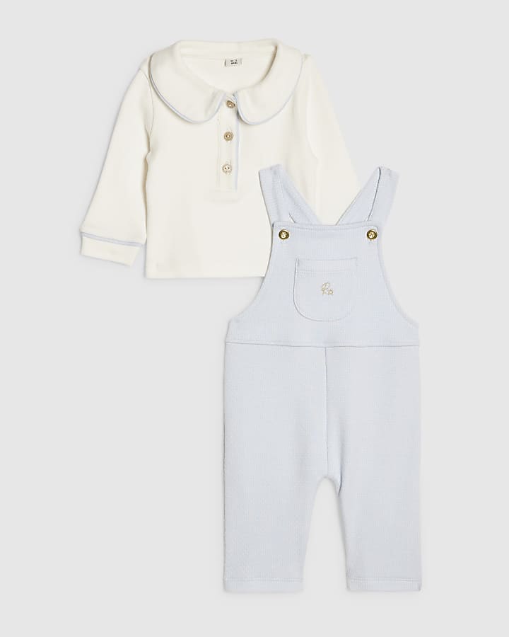 Baby Boys Blue Dungaree Set