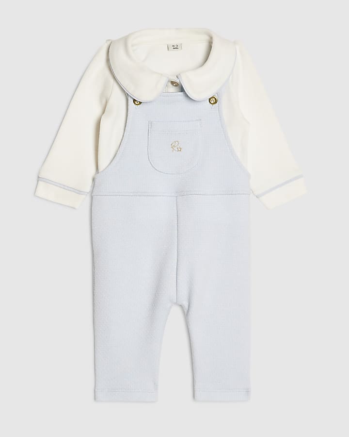Baby Boys Blue Dungaree Set