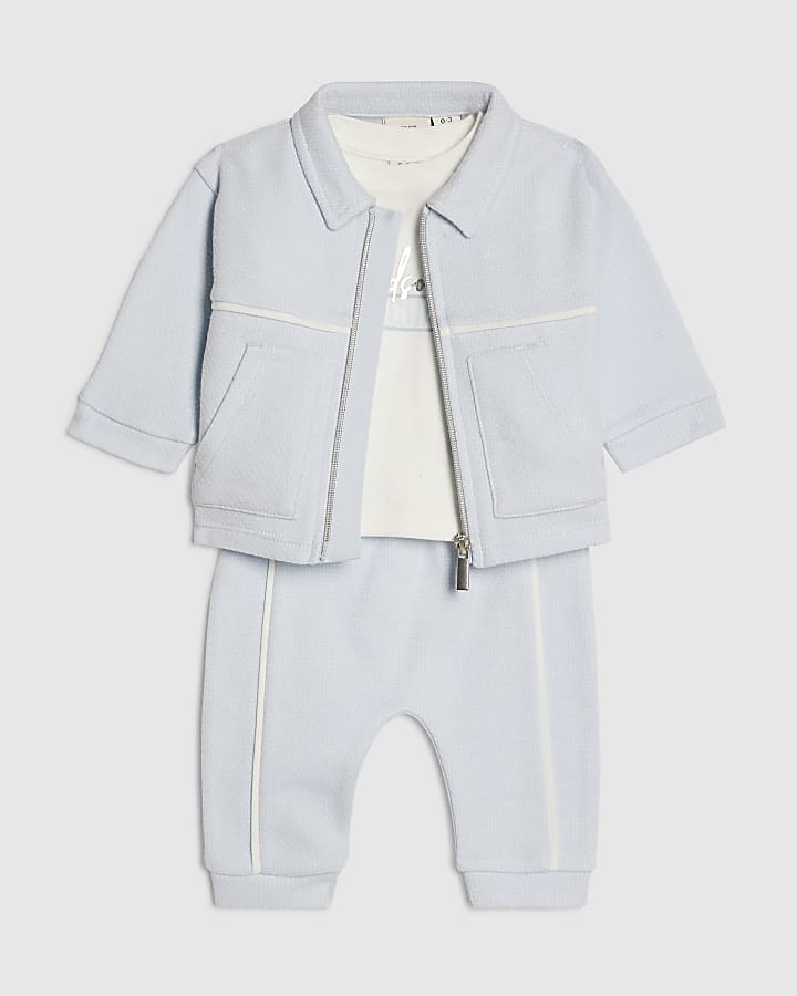 Baby Boys Blue Shacket Set