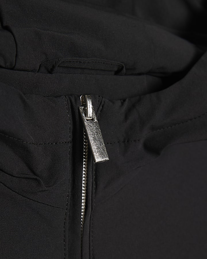 Boys Black Hooded Tech Jacket