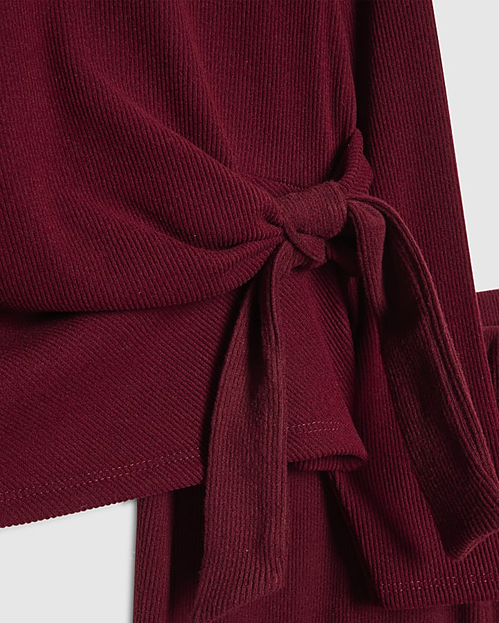 Girls Cosy Ribbed Top Set