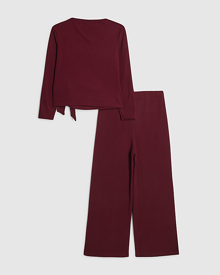 Girls Cosy Ribbed Top Set