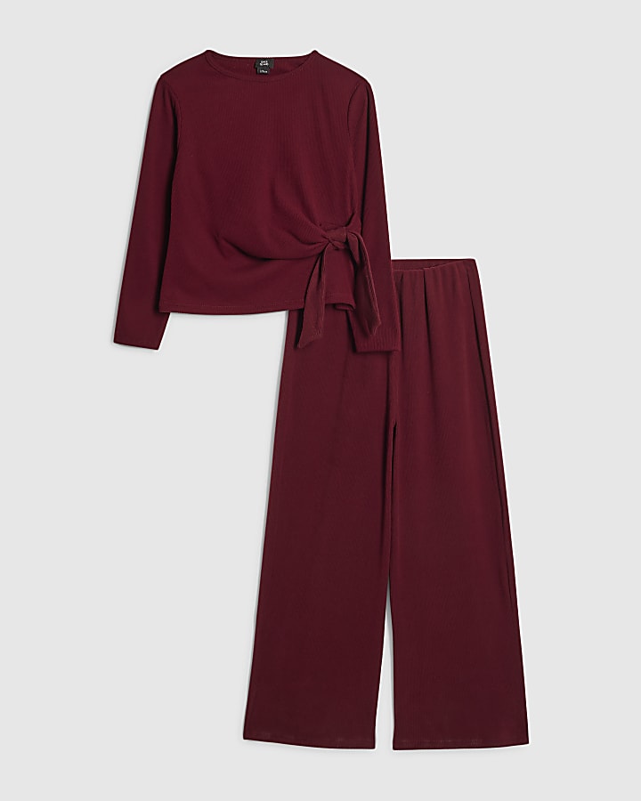 Girls Cosy Ribbed Top Set