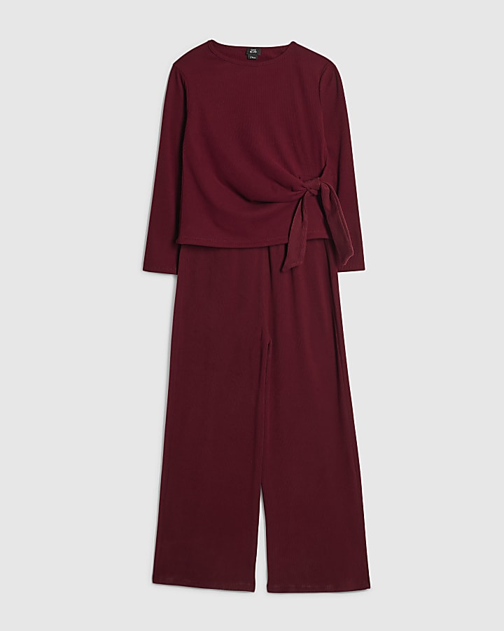 Girls Cosy Ribbed Top Set