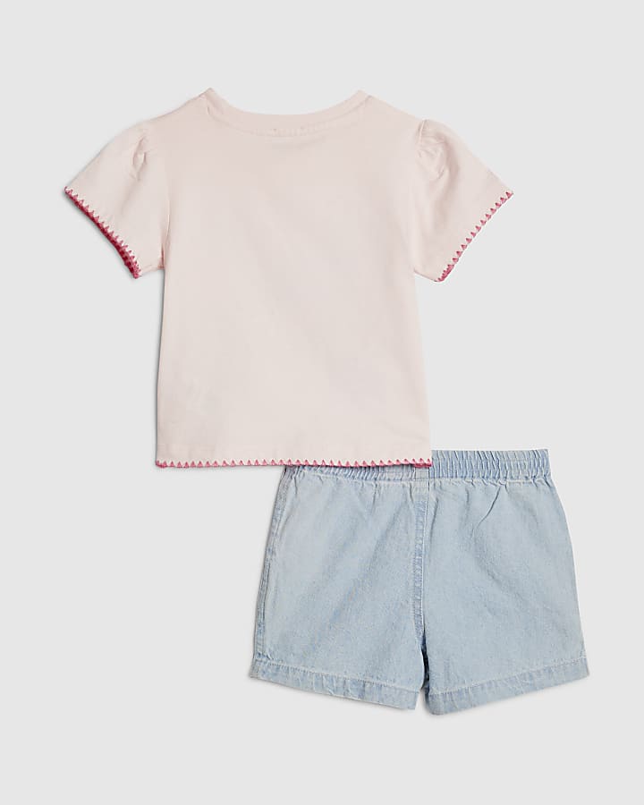 Mini Girls Blue Sealife T-shirt & Shorts Set