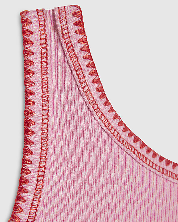 Girls Pink Number 97 Tank Top