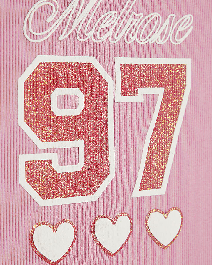 Girls Pink Number 97 Tank Top