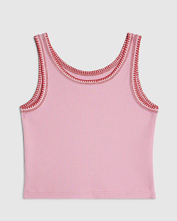 Girls Pink Number 97 Tank Top