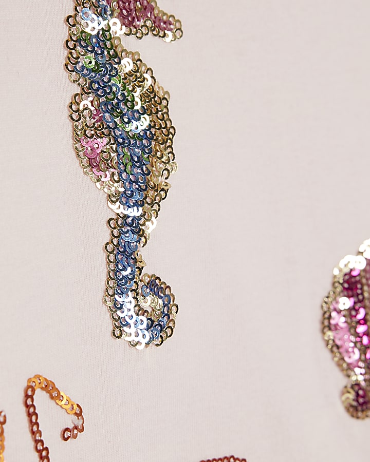 Girls Blue Sealife T-shirt & Short Set