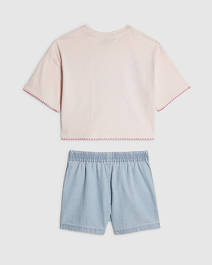 Girls Blue Sealife T-shirt & Short Set