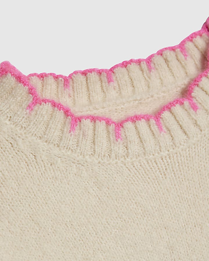 Girls Cream Horse Jumper