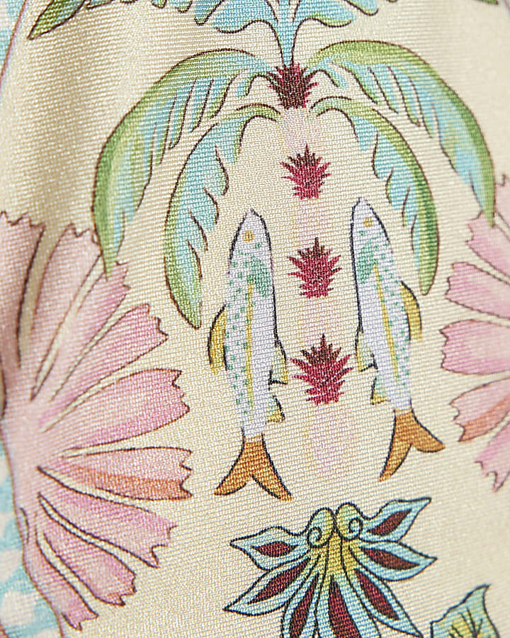 Girls Pink Palm Tree Bikini Set