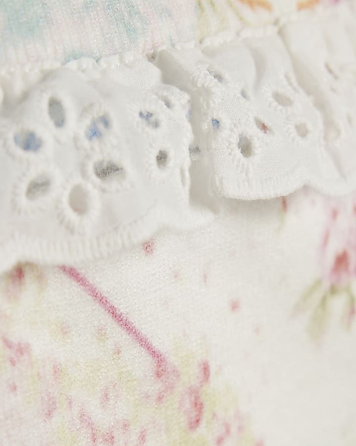 Baby Girls Floral Patchwork Knit Set