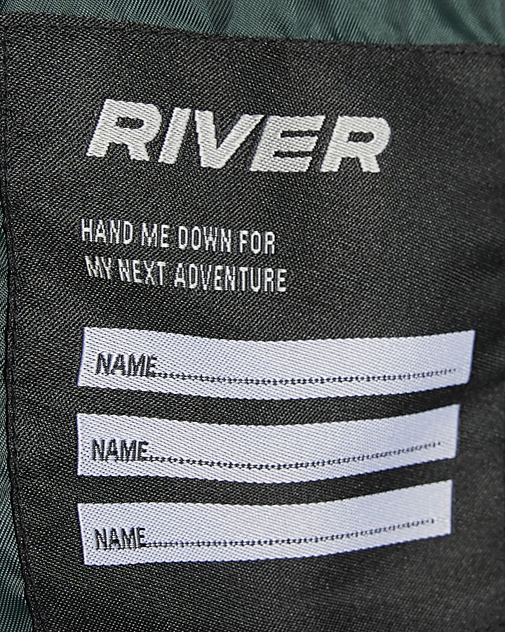 Boys Black Embossed River Hooded Coat