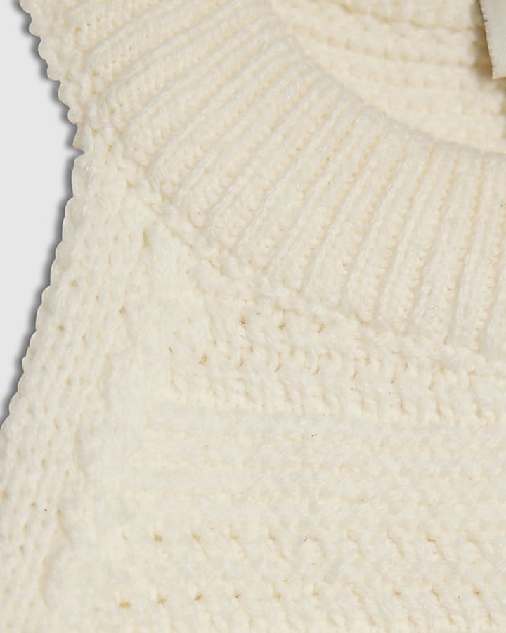 Girls Cream Charm Crochet Top