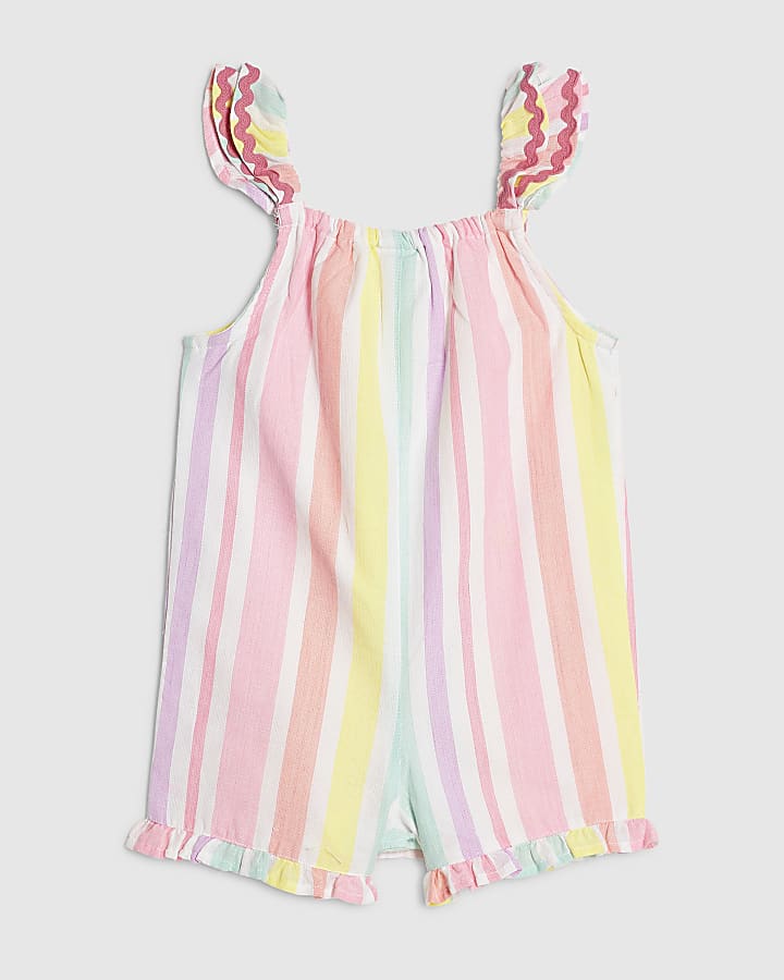 Baby Girls Pink Stripe Sea Shell Romper