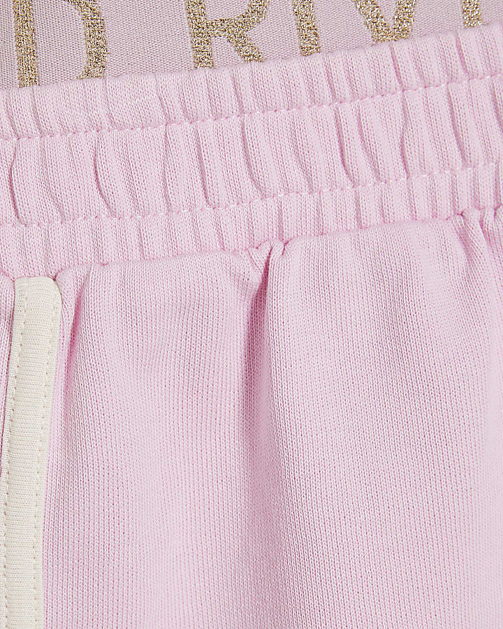 Girls Pink RI Waistband Tank and Shorts Set