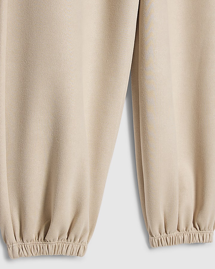 Girls Beige Faux Suedette Trousers