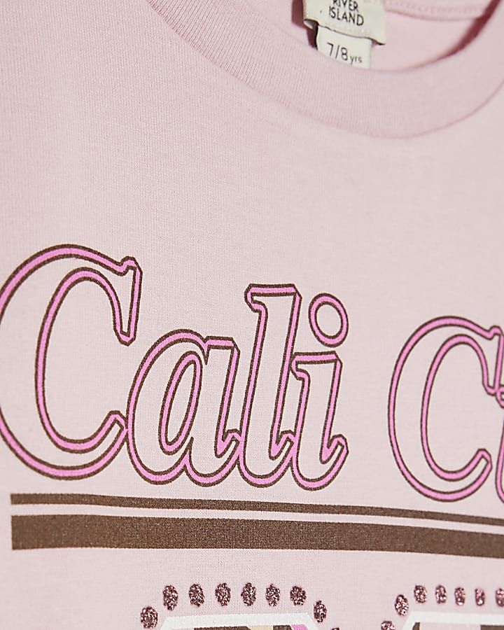 Girls Pink Cali City 09 Crop Top