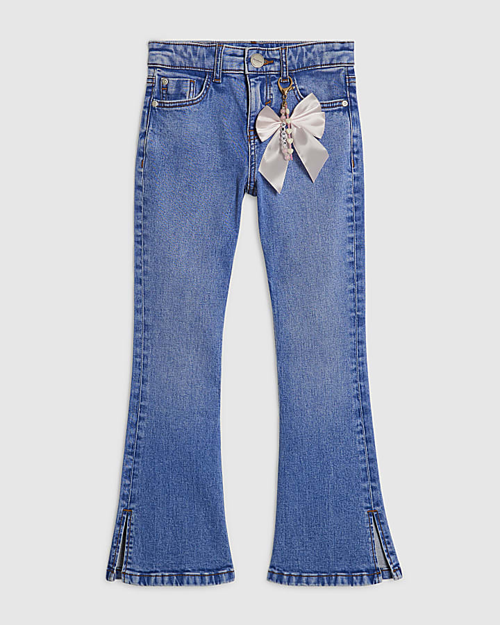 Girls Blue  Keychain Flared Jeans