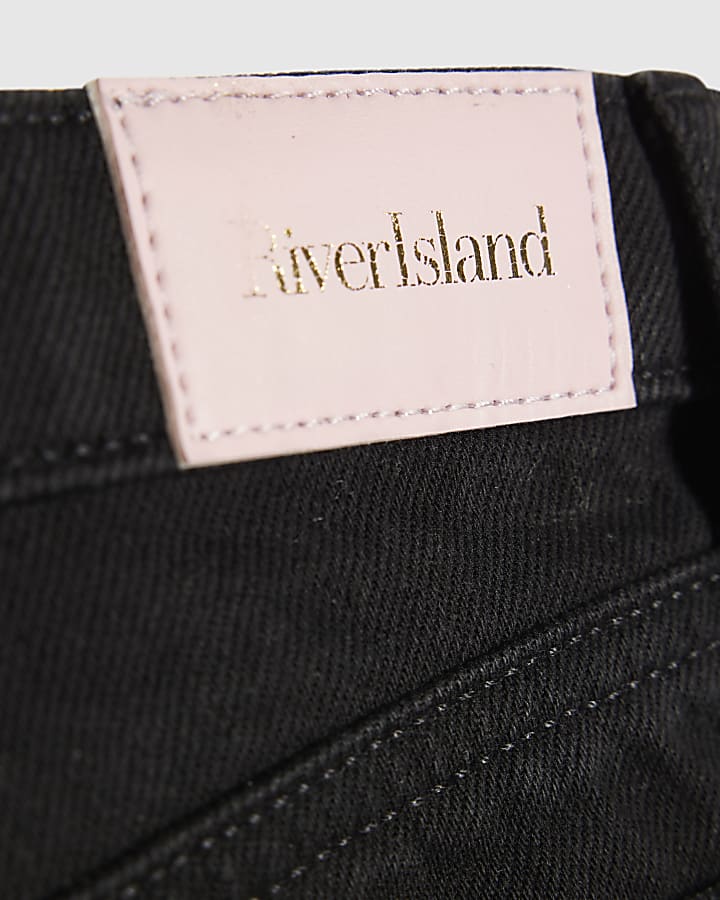 Girls Black Wide Leg Jeans