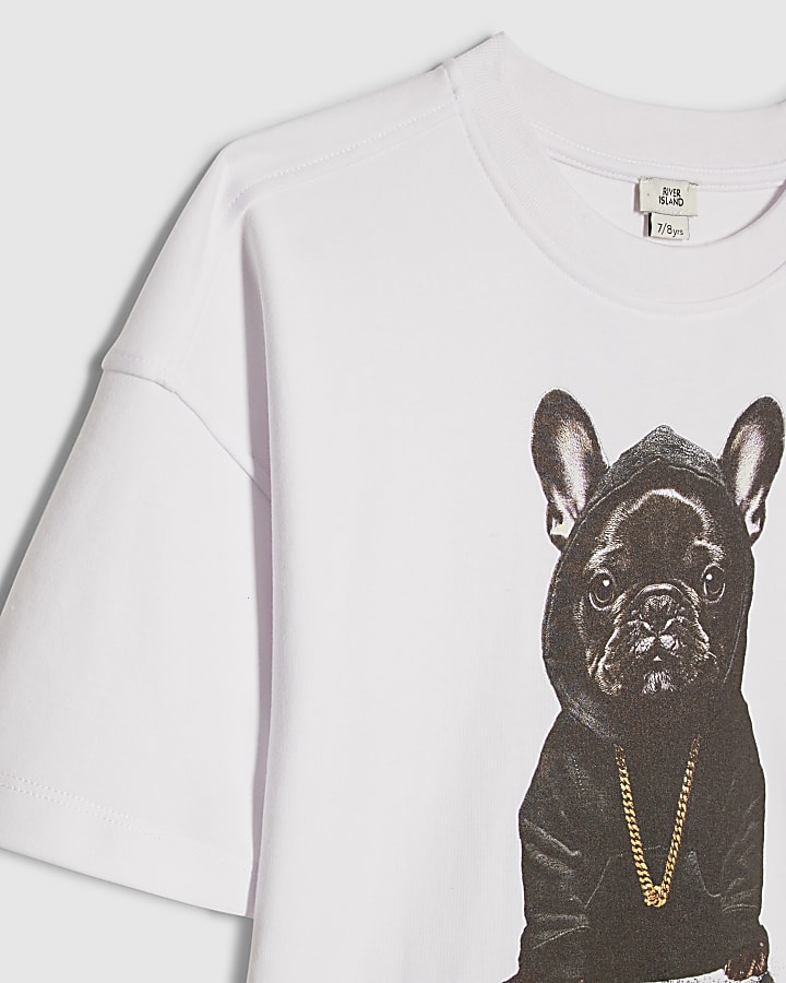 Boys White Frenchie T-Shirt