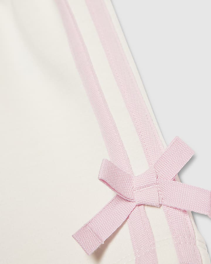 Girls Cream Polo Shirt And Shorts Set