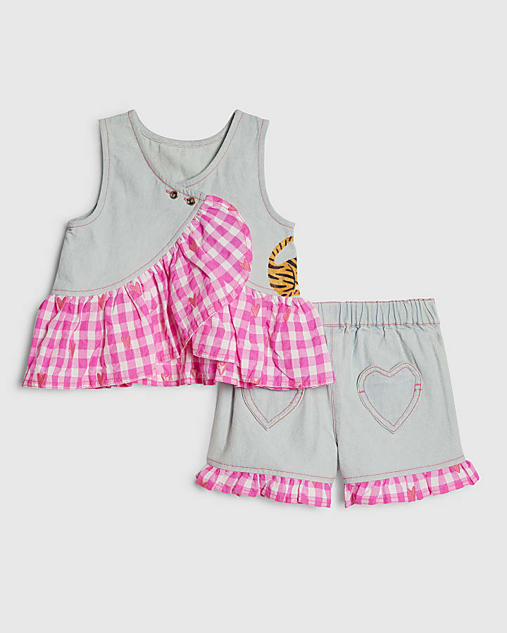 Mini Girls Blue Denim Hybrid Tiger Set
