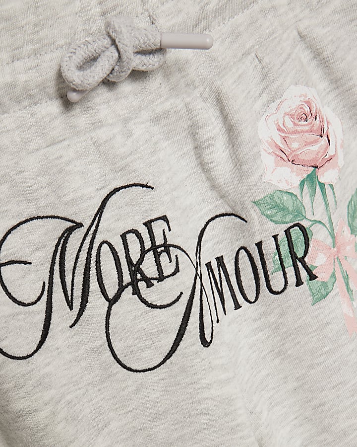 Girls Grey More Amour Tracksuit Set