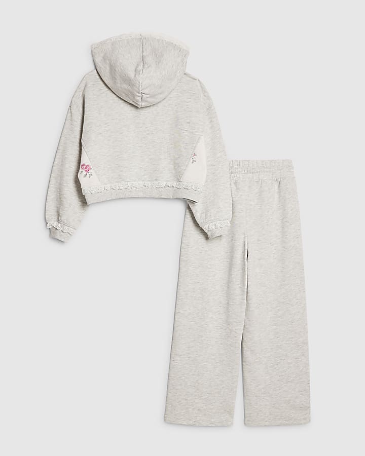 Girls Grey More Amour Tracksuit Set