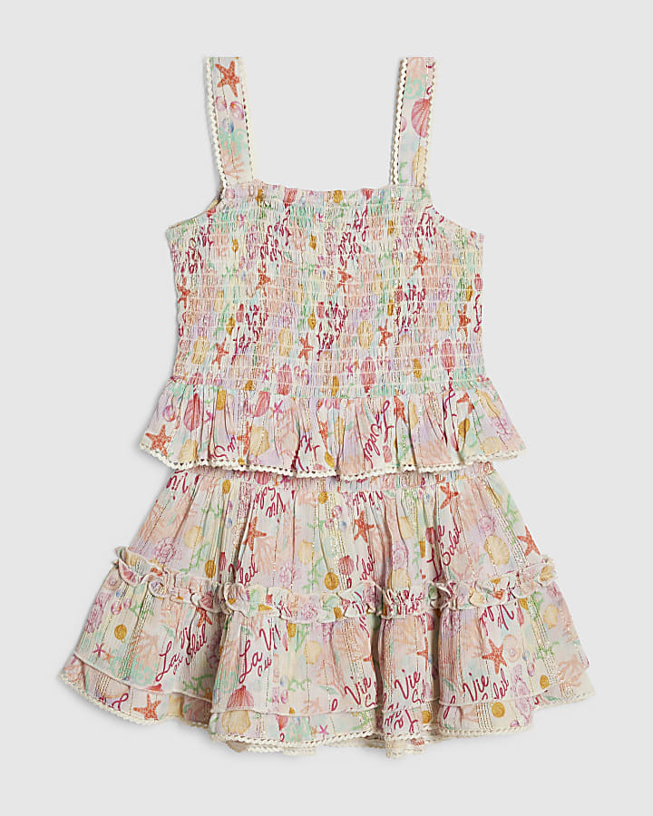 Mini Girls White Under The Sea Top Set