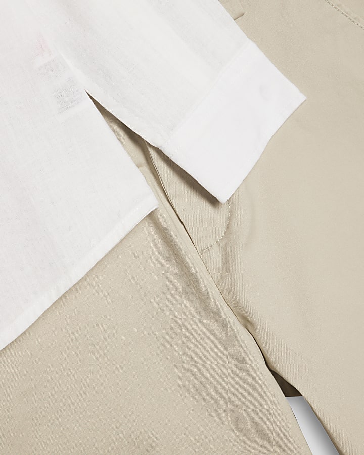 Boys White Shirt And Chino Trousers Set