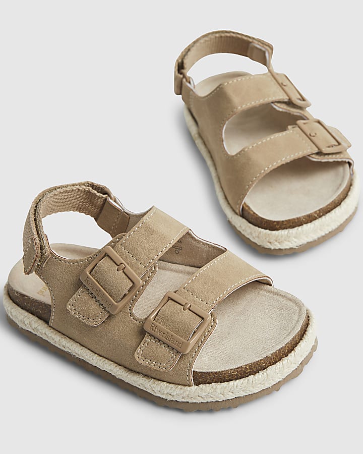 Mini Boys Beige Footbed Sandals
