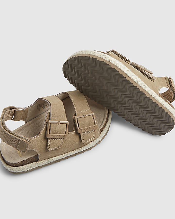Mini Boys Beige Footbed Sandals