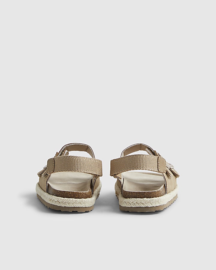Mini Boys Beige Footbed Sandals