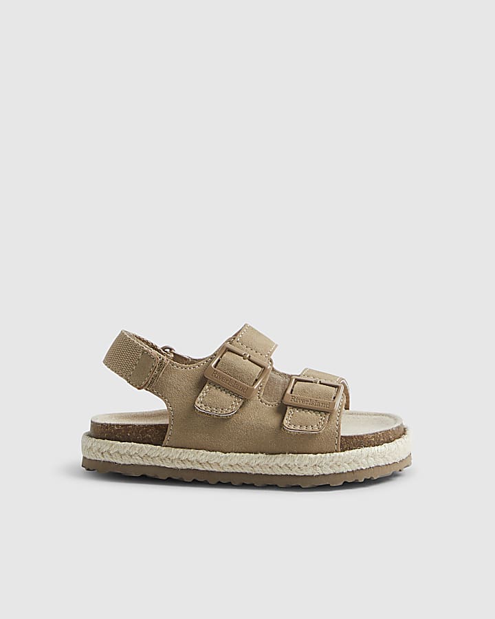 Mini Boys Beige Footbed Sandals