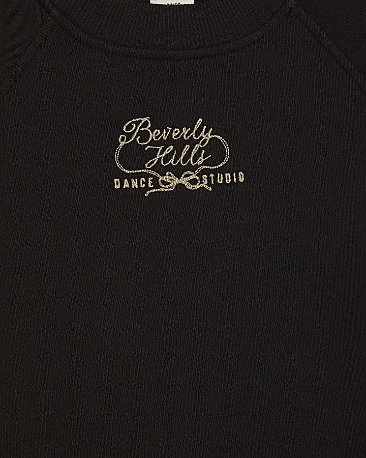 Girls Black Zip Back Detail Sweatshirt