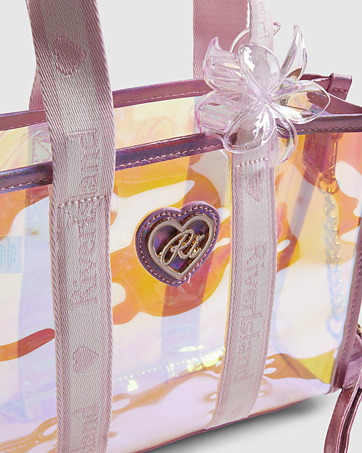 Girls Pink Clip Jelly Shopper Bag