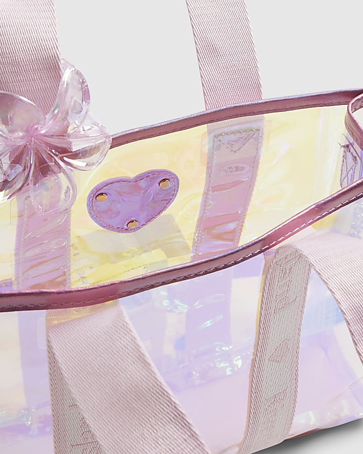 Girls Pink Clip Jelly Shopper Bag