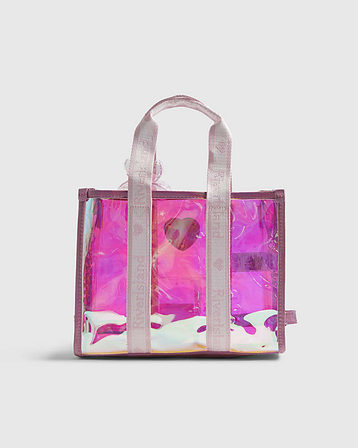 Girls Pink Clip Jelly Shopper Bag