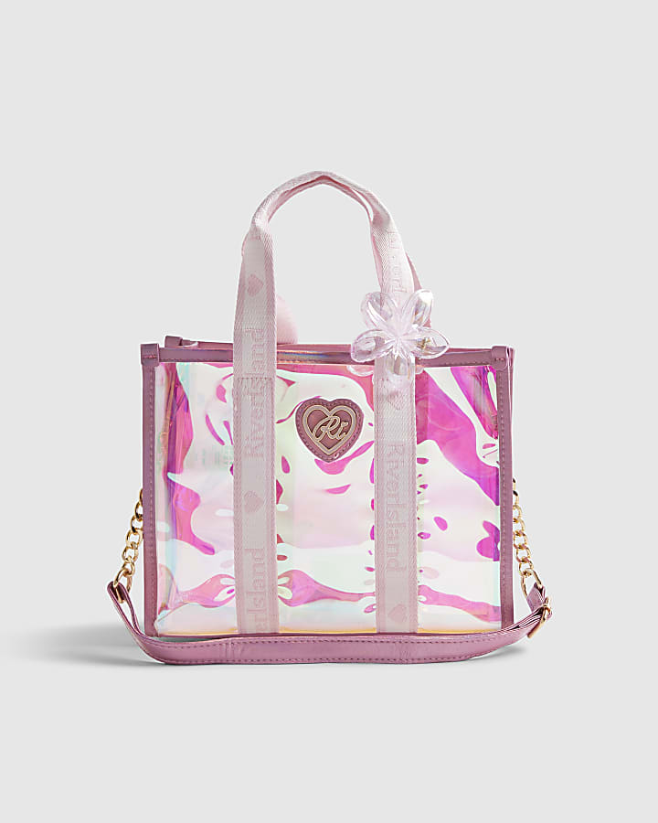 Girls Pink Clip Jelly Shopper Bag