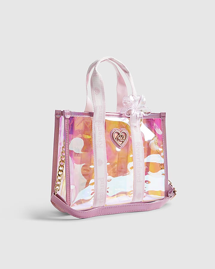 Girls Pink Clip Jelly Shopper Bag