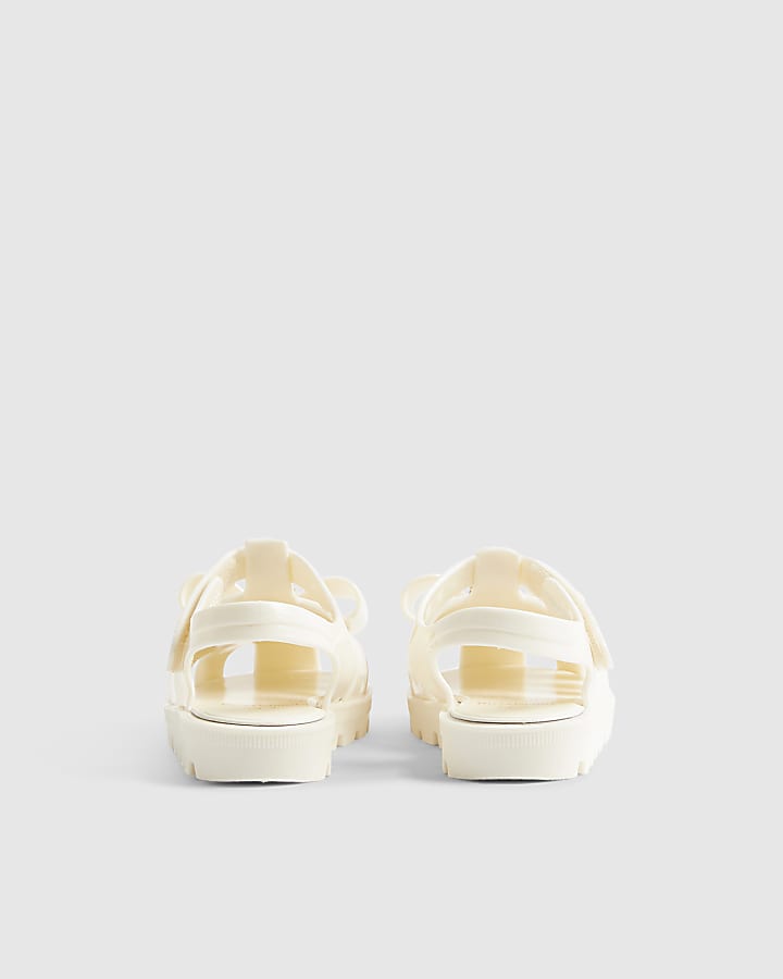 Mini Girls Cream Bow Sandals