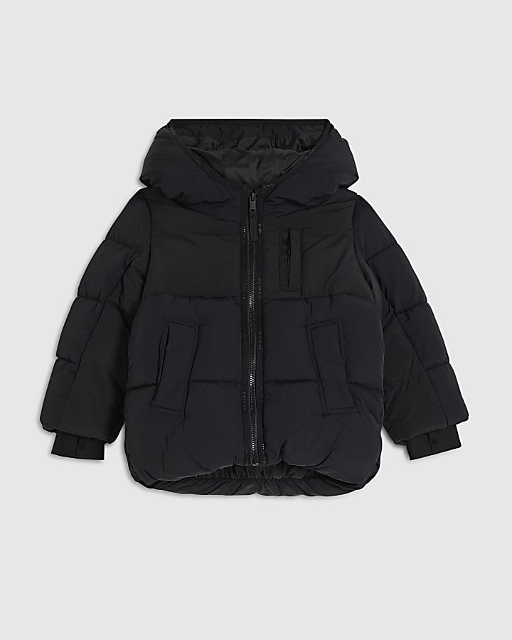 Mini Boys Black Heavyweight Padded Jacket