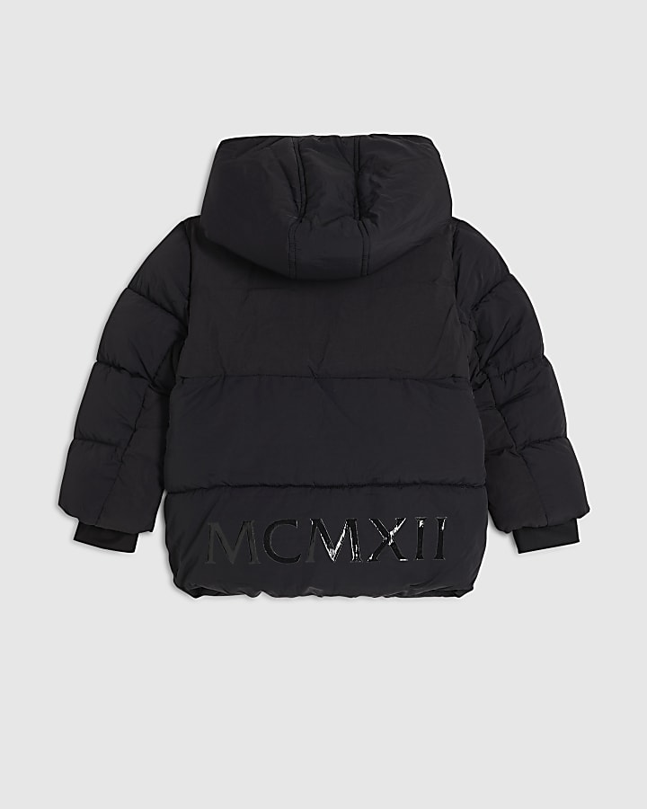 Mini Boys Black Heavyweight Padded Jacket