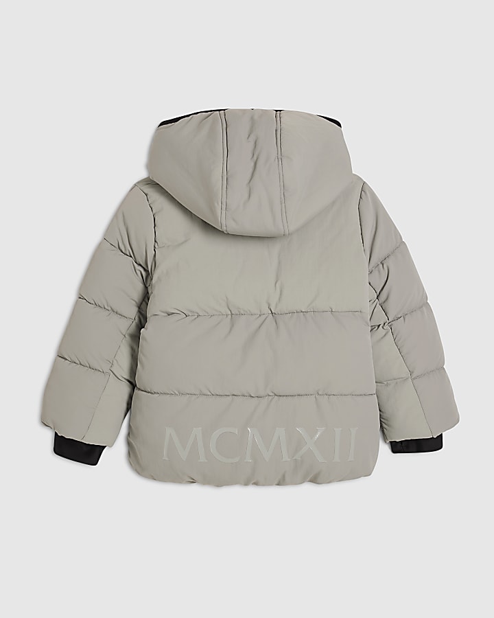 Mini Boys Grey Heavyweight Padded Jacket
