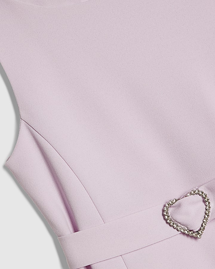 Girls Purple 3D Organza Hem Dress