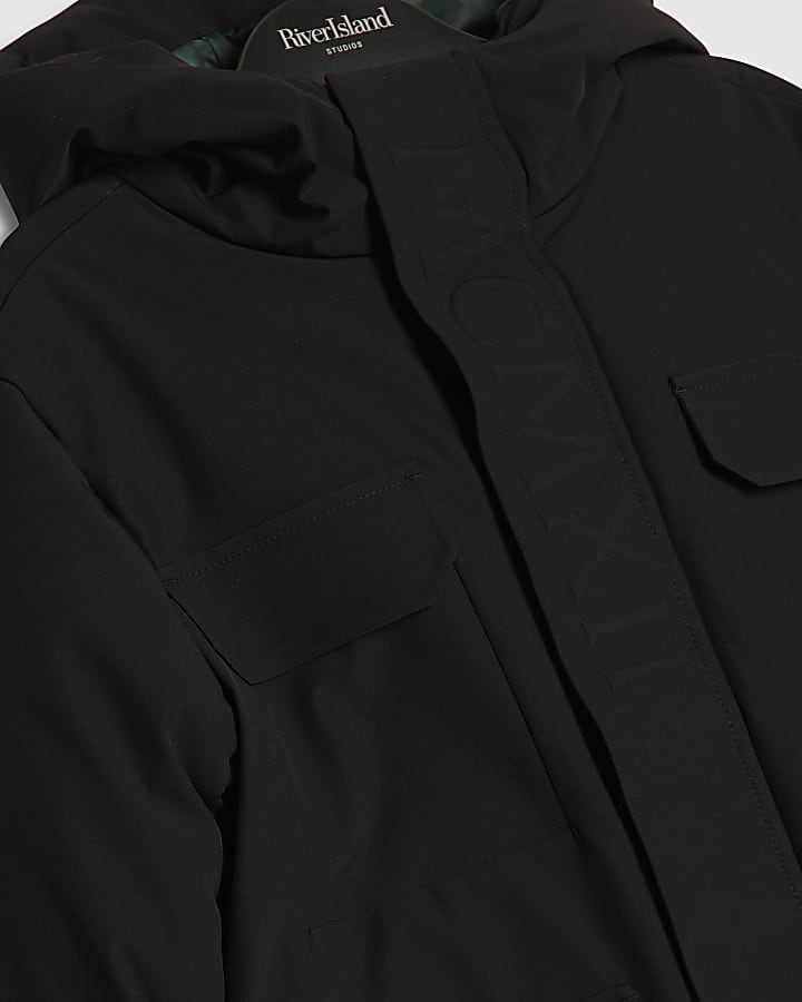 Boys Black MCMXII Hooded Coat