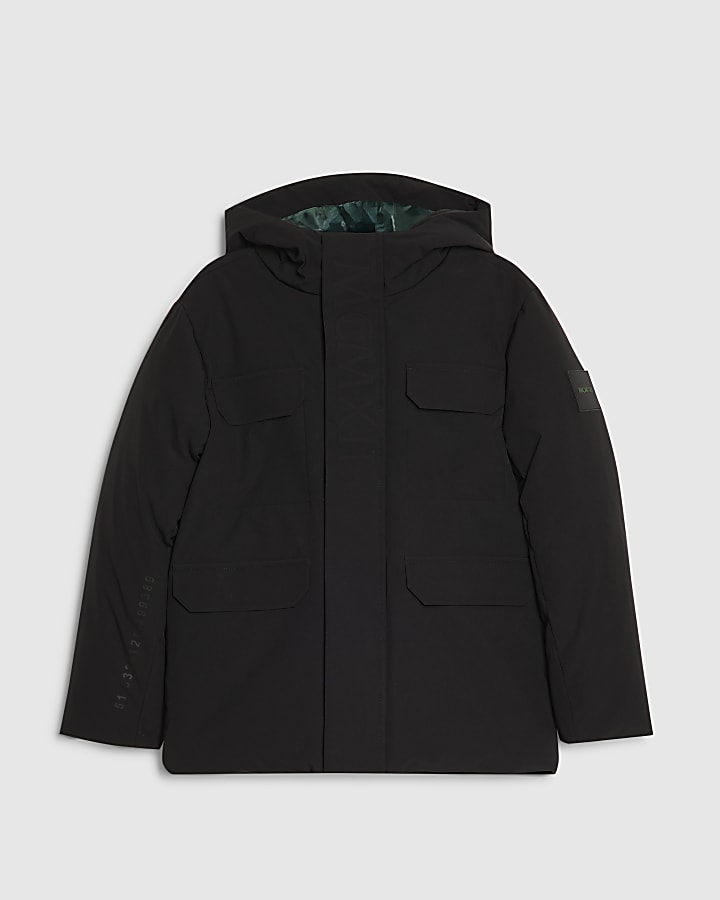 Boys Black MCMXII Hooded Coat