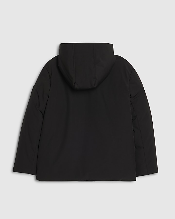 Boys Black MCMXII Hooded Coat